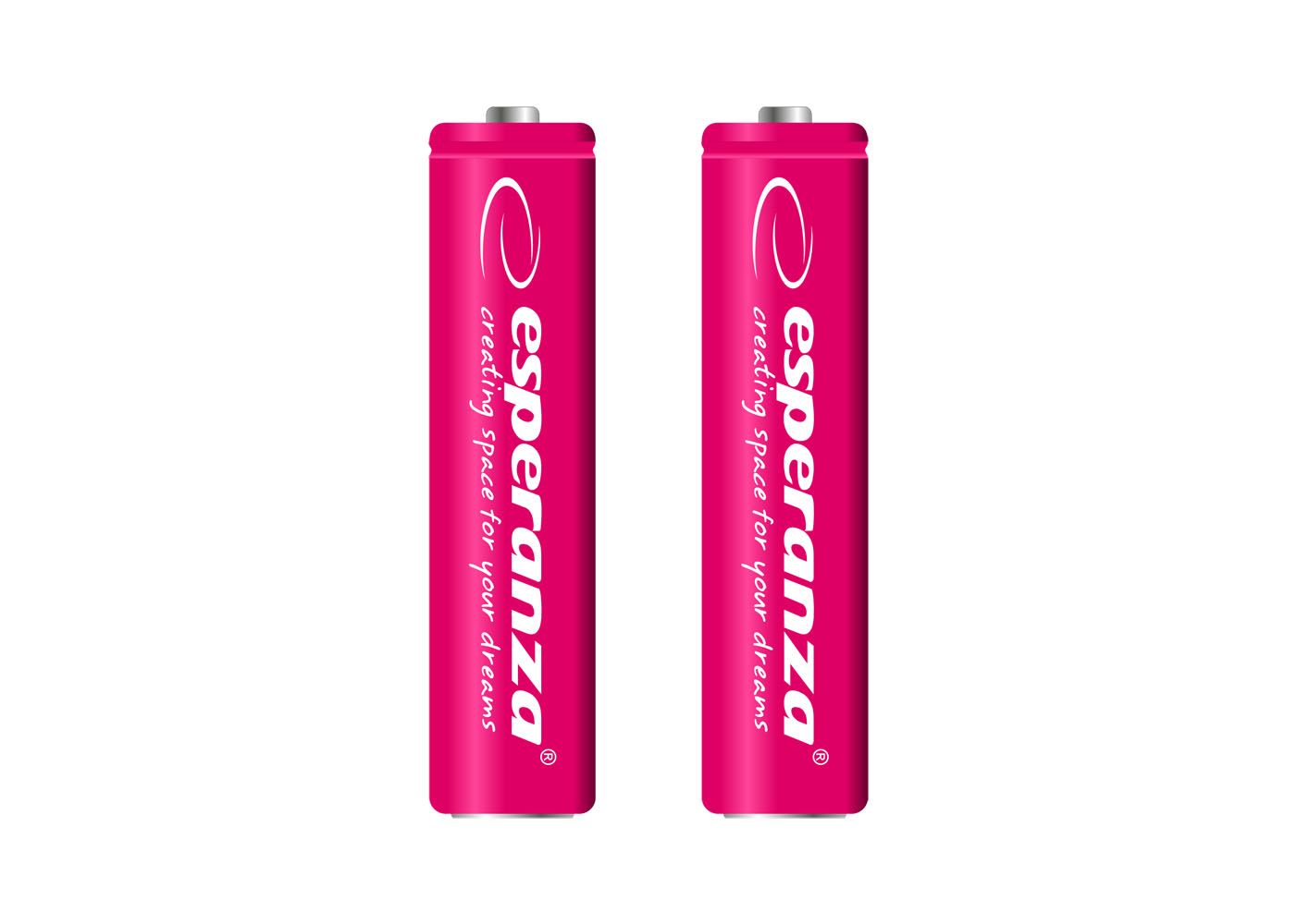 Esperanza 1000mAh AAA Ni-MH akkumulátor 2db/csomag Red