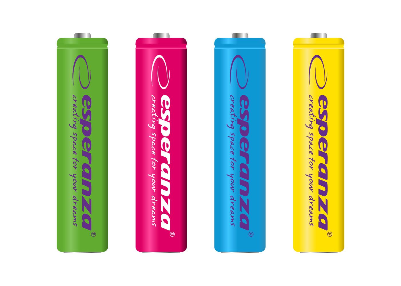 Esperanza 1000mAh AAA Ni-MH akkumulátor 4db/csomag Mix of Color