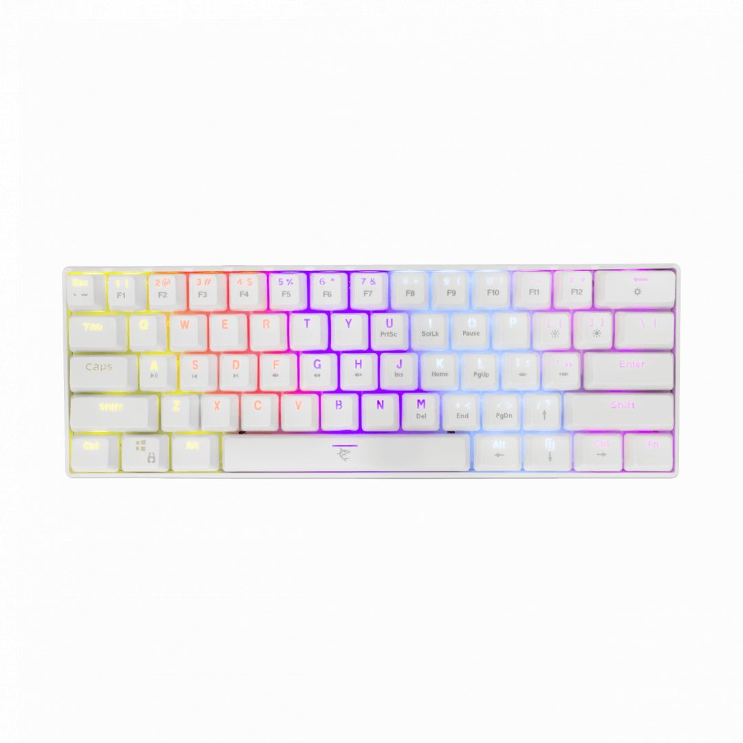 White Shark GK-2022W Shinobi Red Switches Mechanical 60% Gaming Keyboard White US