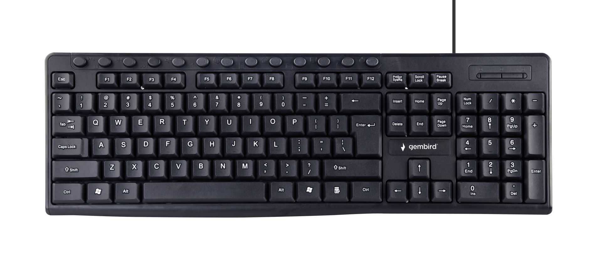 Gembird KB-UM-107 Multimedia Keyboard Black US