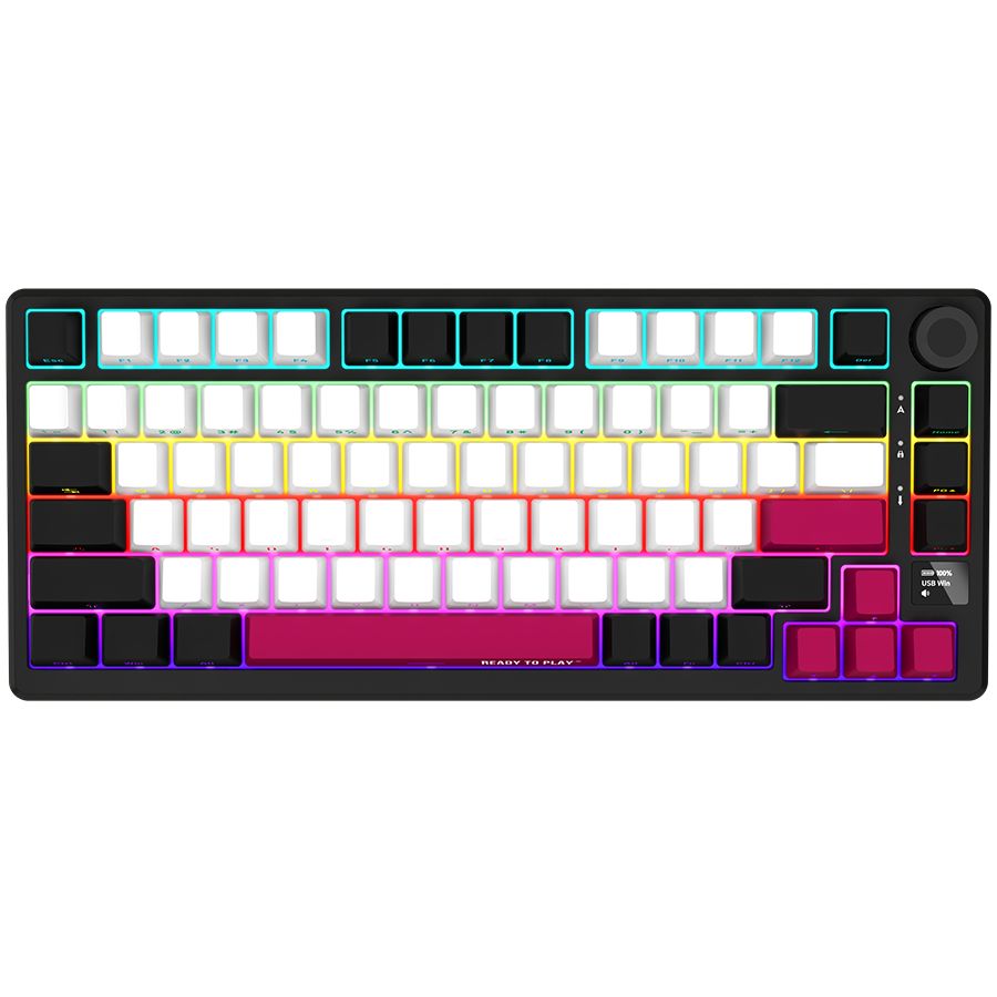 LORGAR KBP7075W Gaming Wireless Bluetooth Mechanical Keyboard Black/Red US