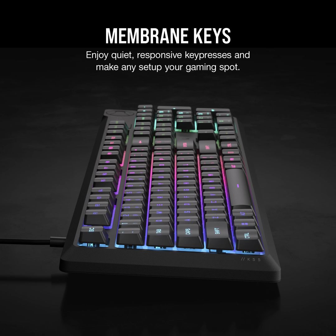 Corsair K55 Core RGB Gaming Keyboard Gray US
