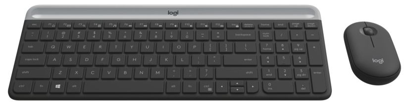 Logitech MK470 Slim Wireless Keyboard and Mouse Combo Black/Silver DE