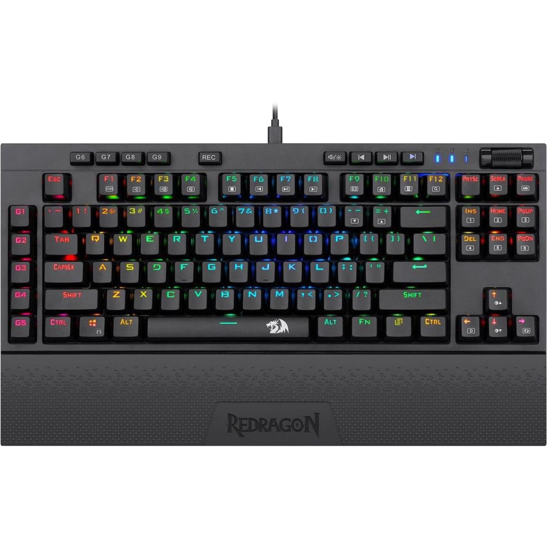 Redragon Broadsword-Pro Mechanical Gaming RGB Wired Keyboard Brown Switches Black HU