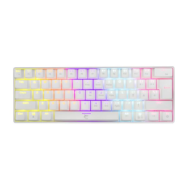 White Shark GK-2022W Shinobi Red Switches Mechanical 60% Gaming Keyboard White HU