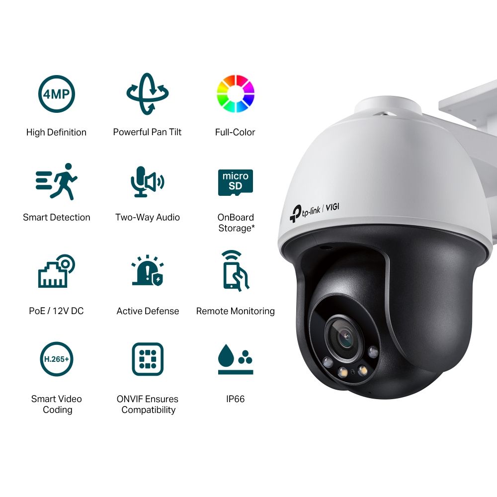 TP-Link VIGI C540 (4mm) 4MP Outdoor Full-Color Pan Tilt Network Camera