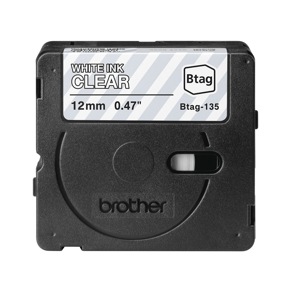 Brother BTAG-135 Címketekercs (12mm) White on Clear - 4m