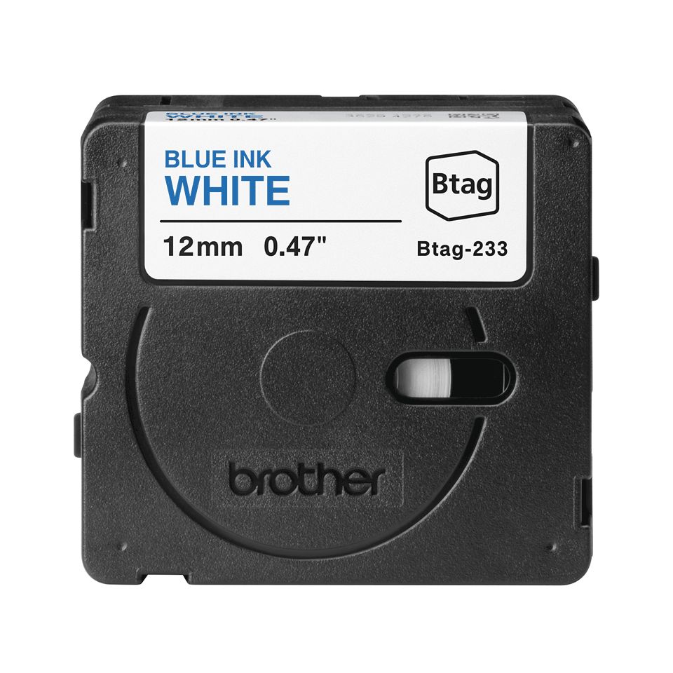 Brother BTAG-233 Címketekercs (12mm) Blue on White - 4m