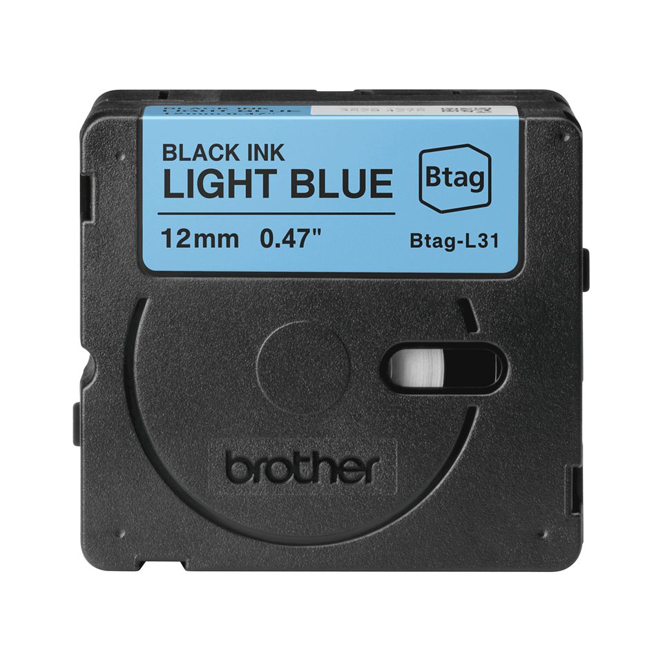 Brother BTAG-L31 Címketekercs (12mm) Black on Light Blue - 4m