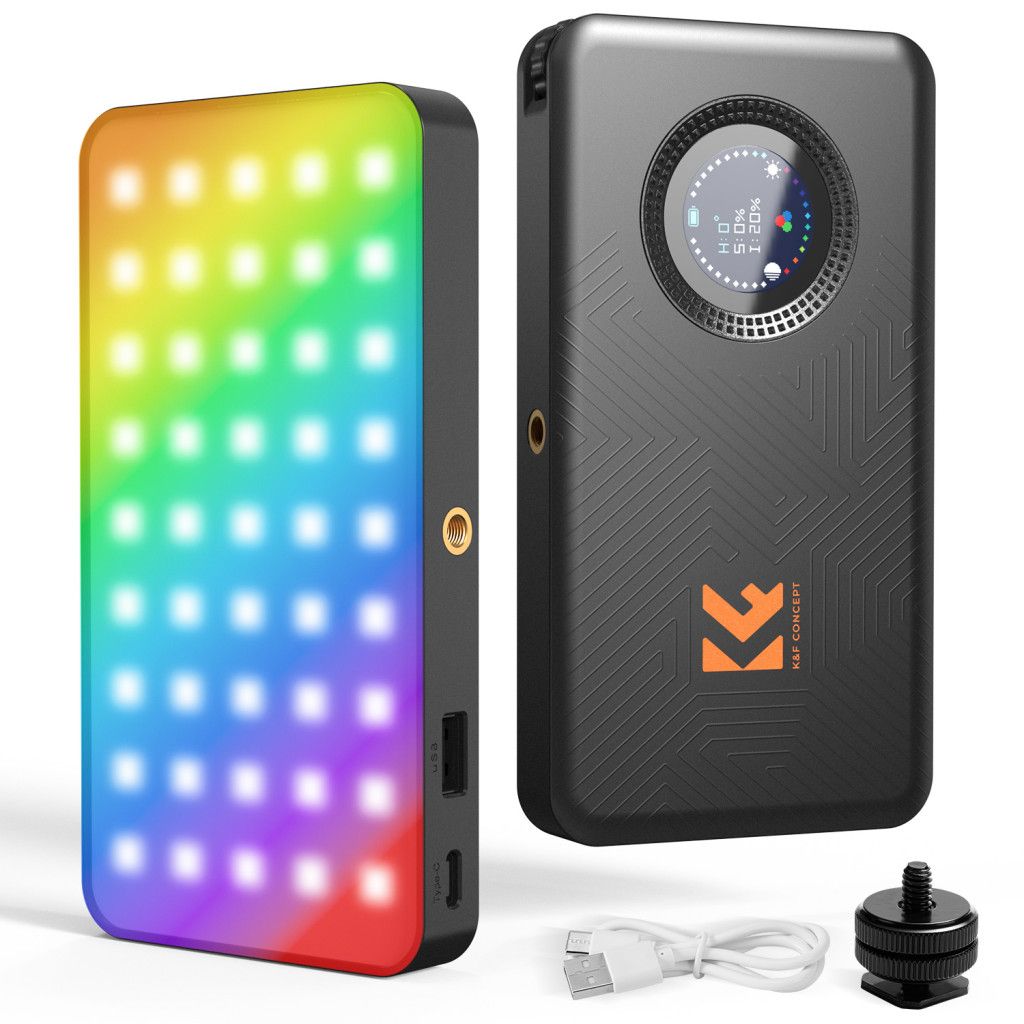 K&F Concept 12W RGB Led lámpa, 2700K-7500K, 95CRI, 13 effekt, 5000mAh