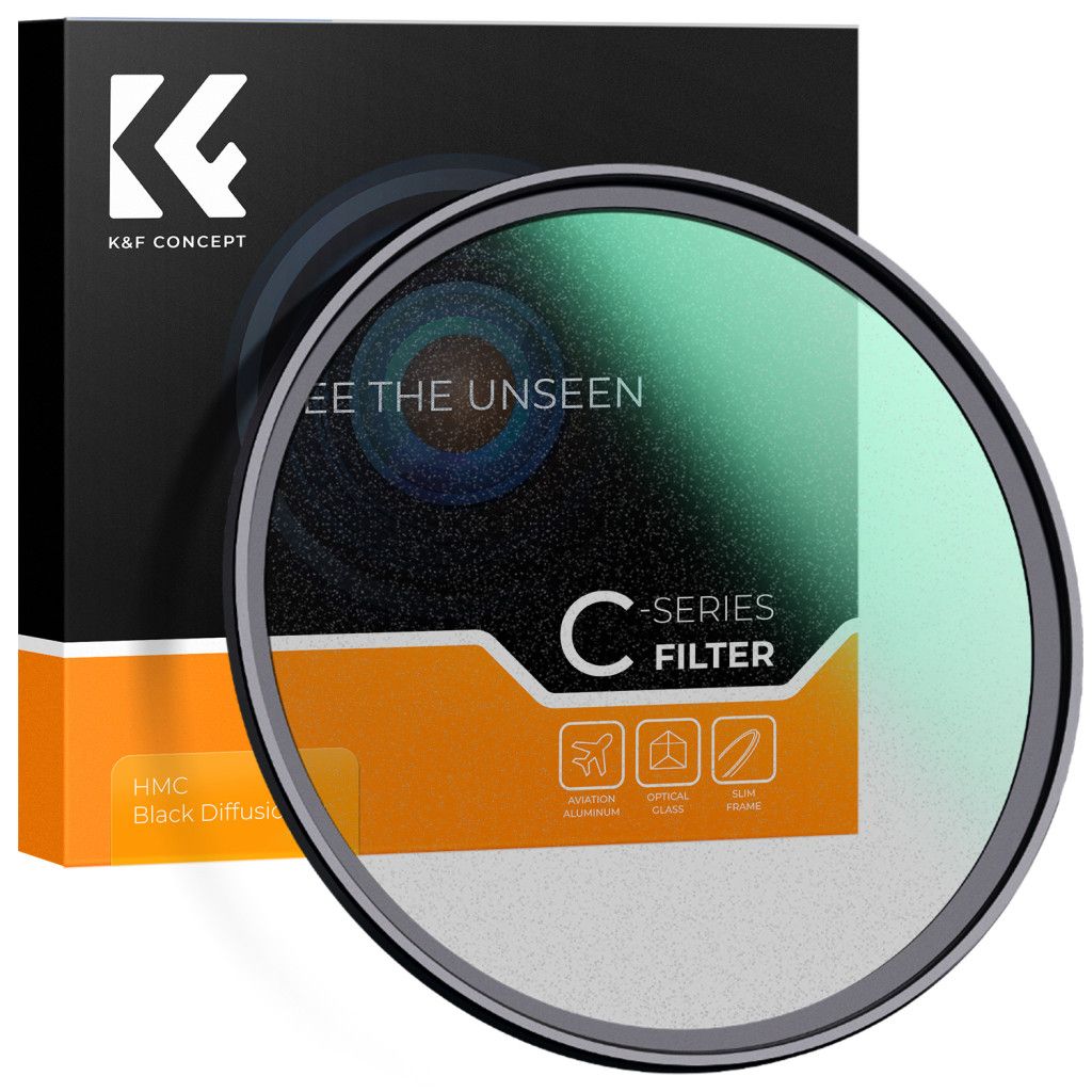 K&F Concept C Series Black Mist 1/8 lágyító szűrő, ultravékony többrétegű bevonat, 52mm