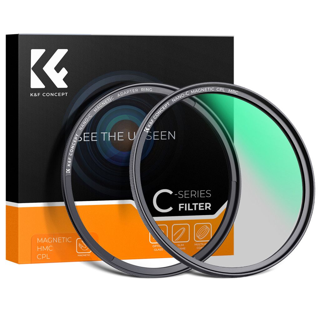 K&F Concept C Series CPL mágneses cirkuláris polár szűrő, mágneses adapterrel, 82 mm