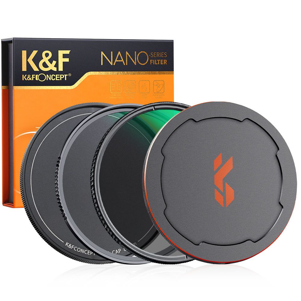 K&F Concept NANO-X series, MCUV + CPL szűrő, vízlepergető, karcálló, fém objektívsapka + tok, 82mm