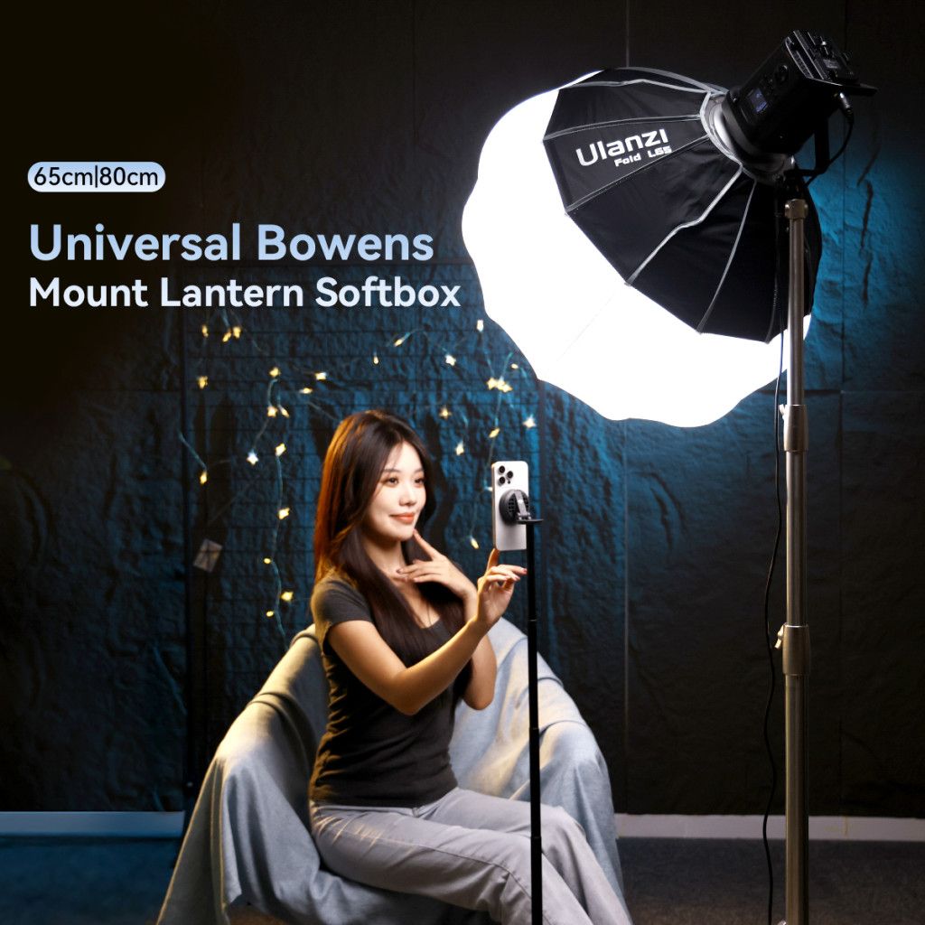 Ulanzi 80cm-es nyitható gömb softbox, lantern, Bowens csatlakozás, hordtáskával
