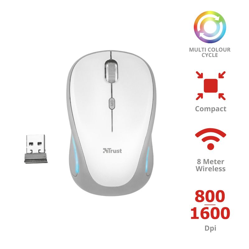 Trust Yvi FX Wireless mouse White