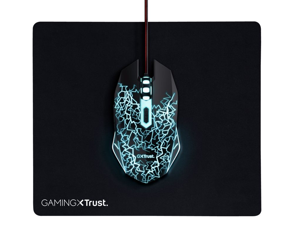 Trust Basics GXT-105X + GXT 754 Gaming Mouse and Mouse Pad Black