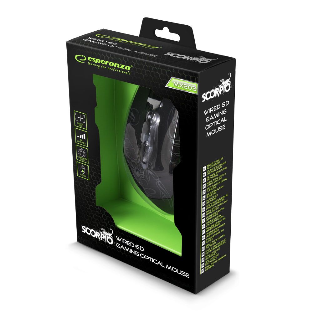 Esperanza MX203 Scorpio Gaming mouse Black/Blue