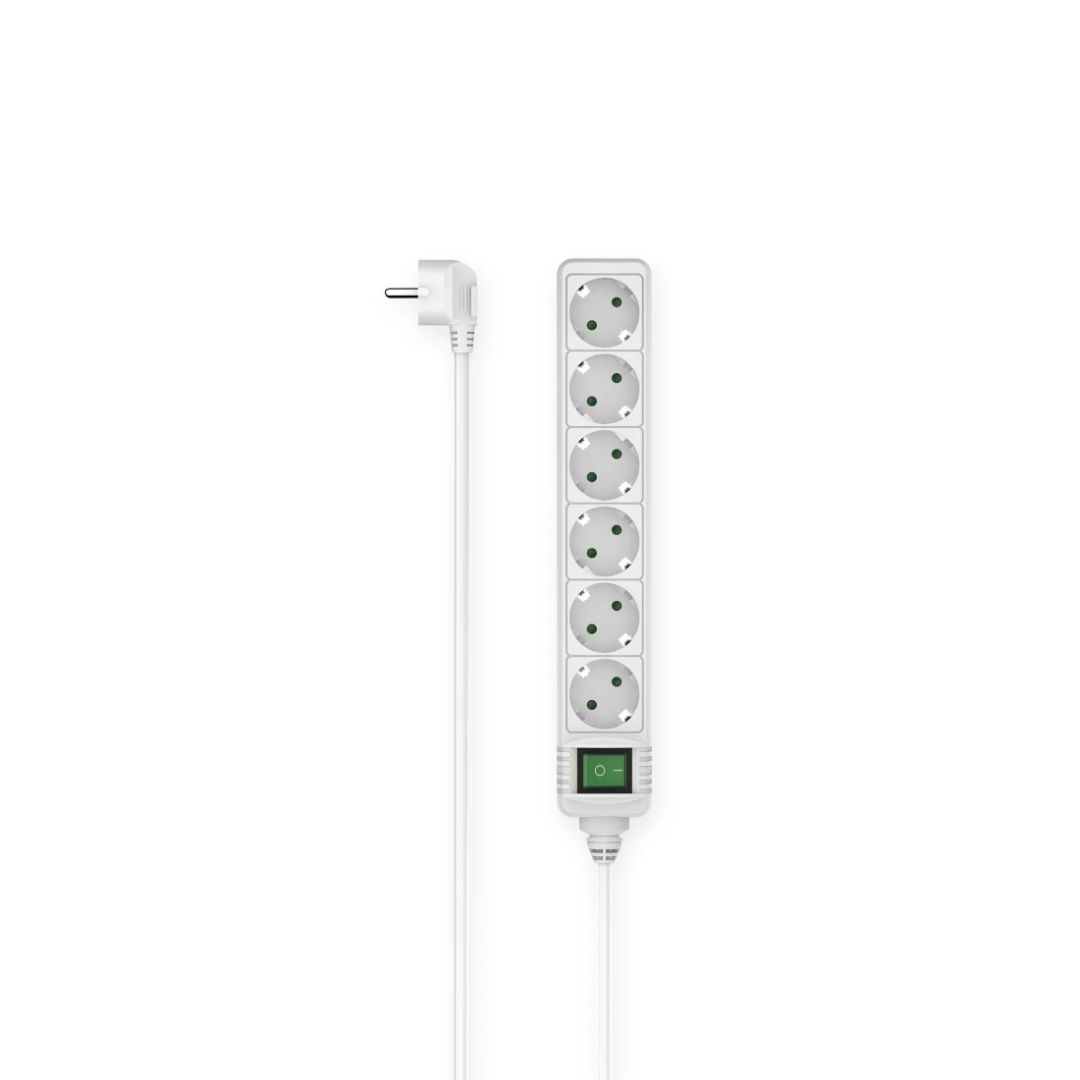 Hama Hálózati Elosztó Kapcsolóval 6DIN 1,4m White