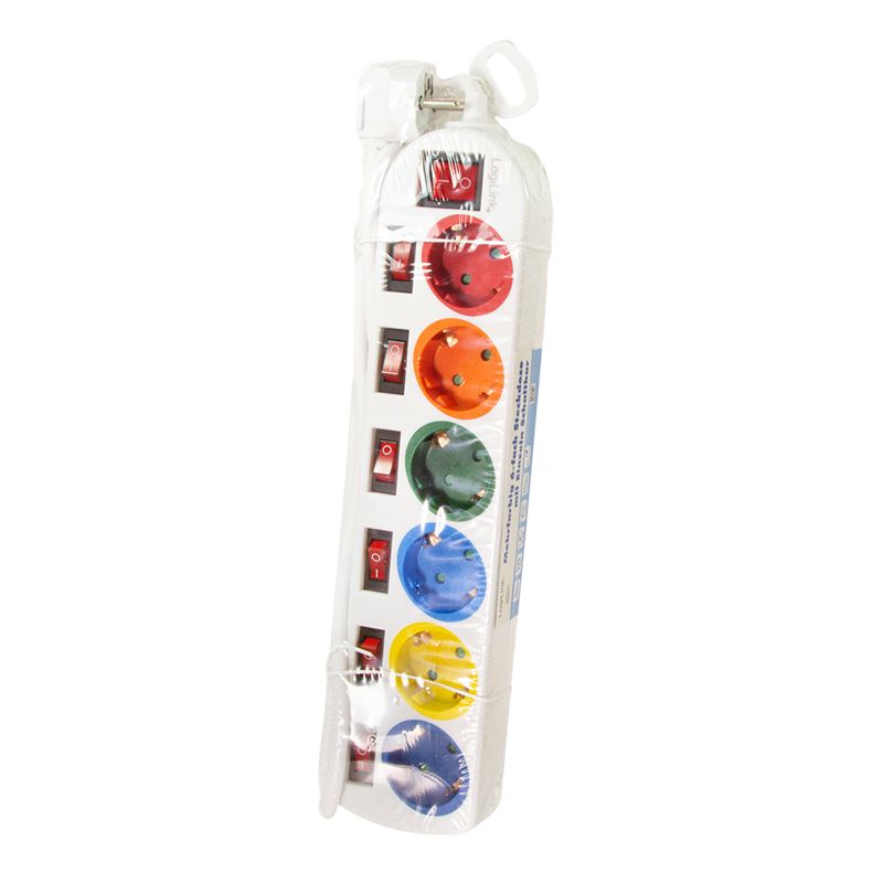 Logilink Hálózati Elosztó Kapcsolóval 6DIN 1,5m Multicolor