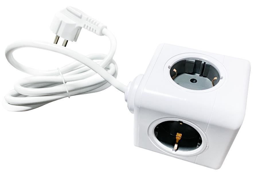 Technaxx TX-195 Power Cube Hálózati Elosztó 4DIN 1,4m White