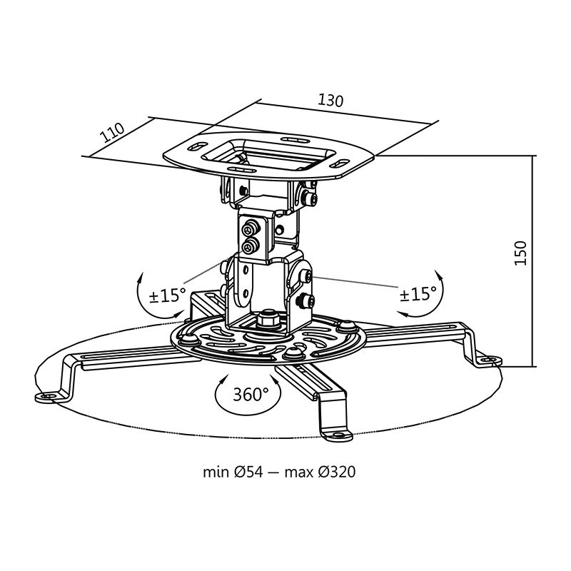 Logilink BP0057 Projector mount arm White