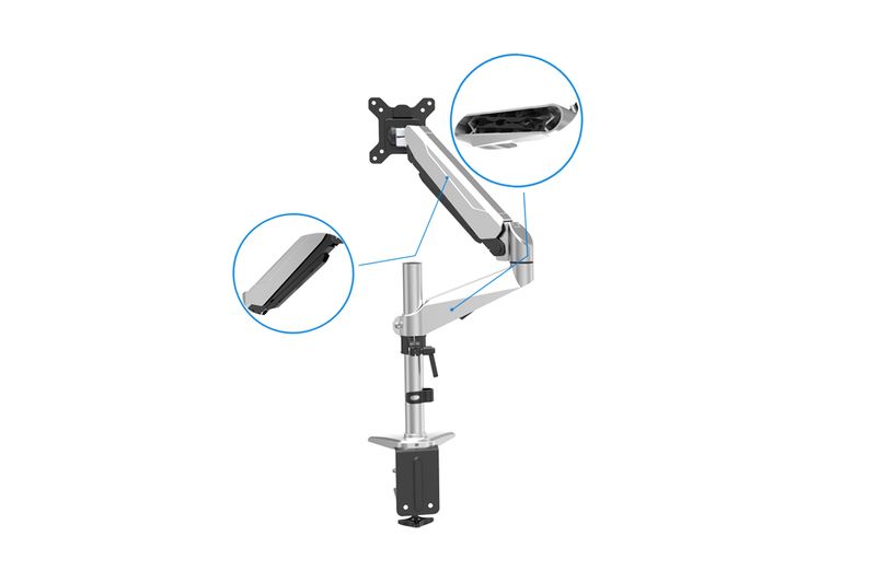 Digitus DA-90351 Universal Single Monitor Mount With Gas Spring And Table Fixture Silver