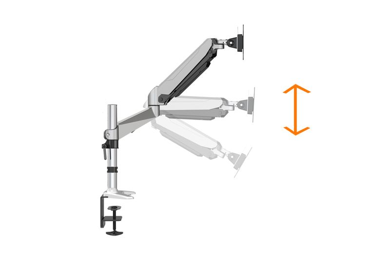 Digitus DA-90351 Universal Single Monitor Mount With Gas Spring And Table Fixture Silver