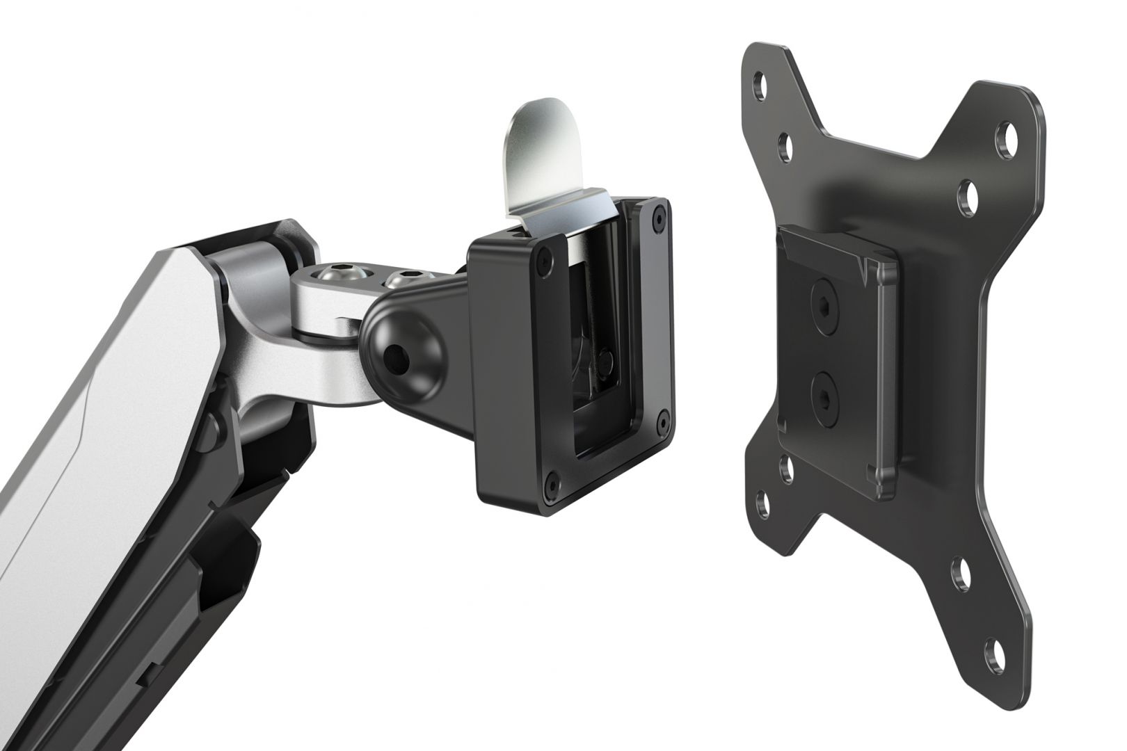 Digitus DA-90353 Universal Dual Desktop Monitor Mount With Gas Spring And Clamp Mount Silver