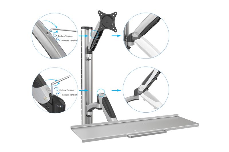 Digitus DA-90354 Flexible Wall Mount For Workspaces Grey