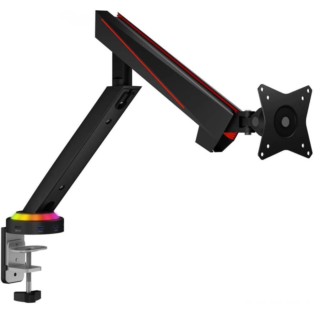 Raidsonic Icybox IB-MSG303BL-T Gaming monitor stand with USB 3.0 media hub and RGB light effect Black