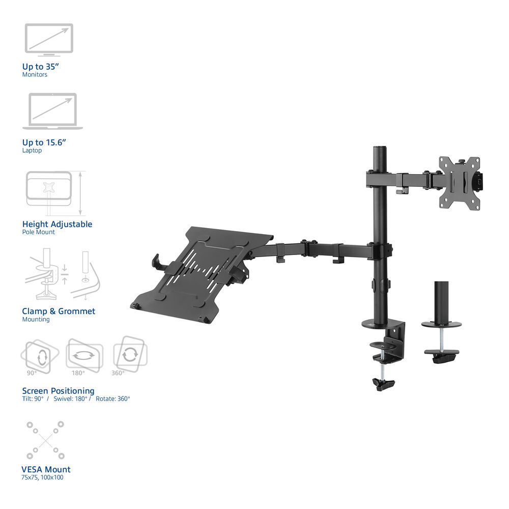 ACT AC8305 Single Monitor Arm with Laptop Arm 10