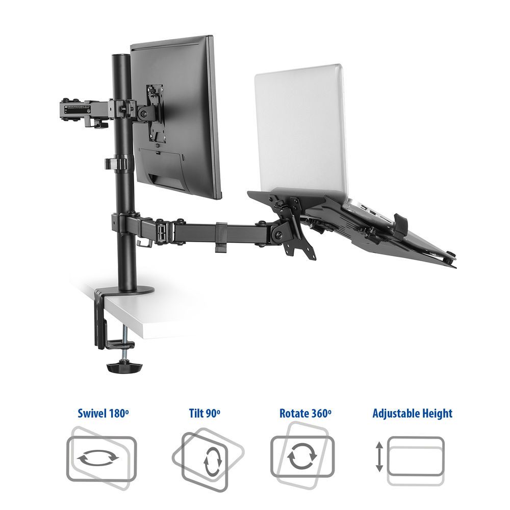 ACT AC8305 Single Monitor Arm with Laptop Arm 10