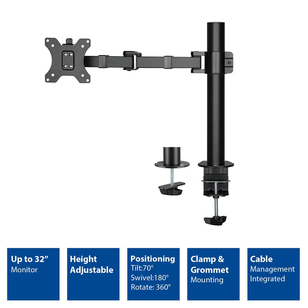 ACT AC8325 Single Monitor Arm Office Solid Pro 10