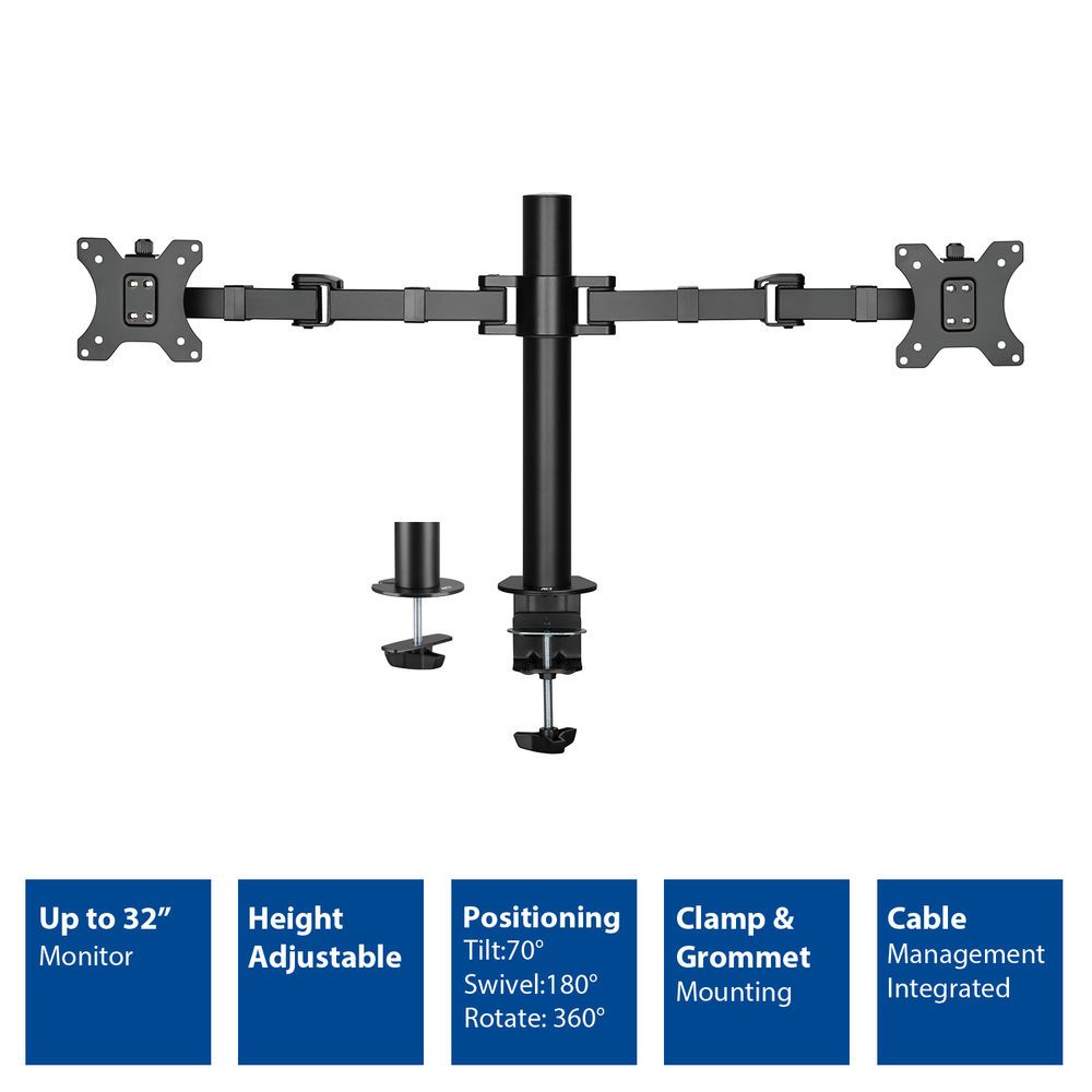 ACT AC8326 Dual Monitor Arm Office Solid Pro 10