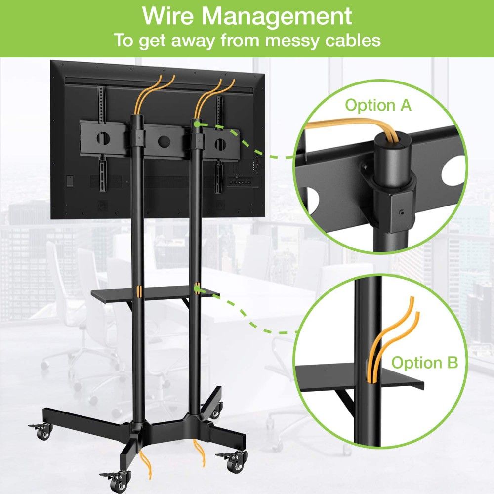 TECHLY  Floor Trolley with Shelf LCD/LED/Plasma 37
