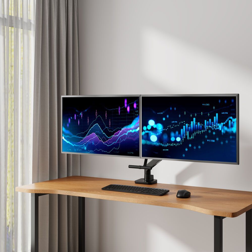 ACT AC8344 Dual Monitor Arm Office Premium with Gas Spring Crossbar