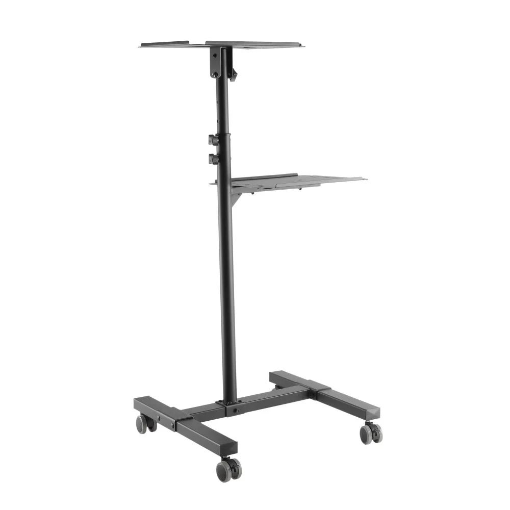 TECHLY  Universal Adjustable Trolley for Notebook Projector with Shelf Black
