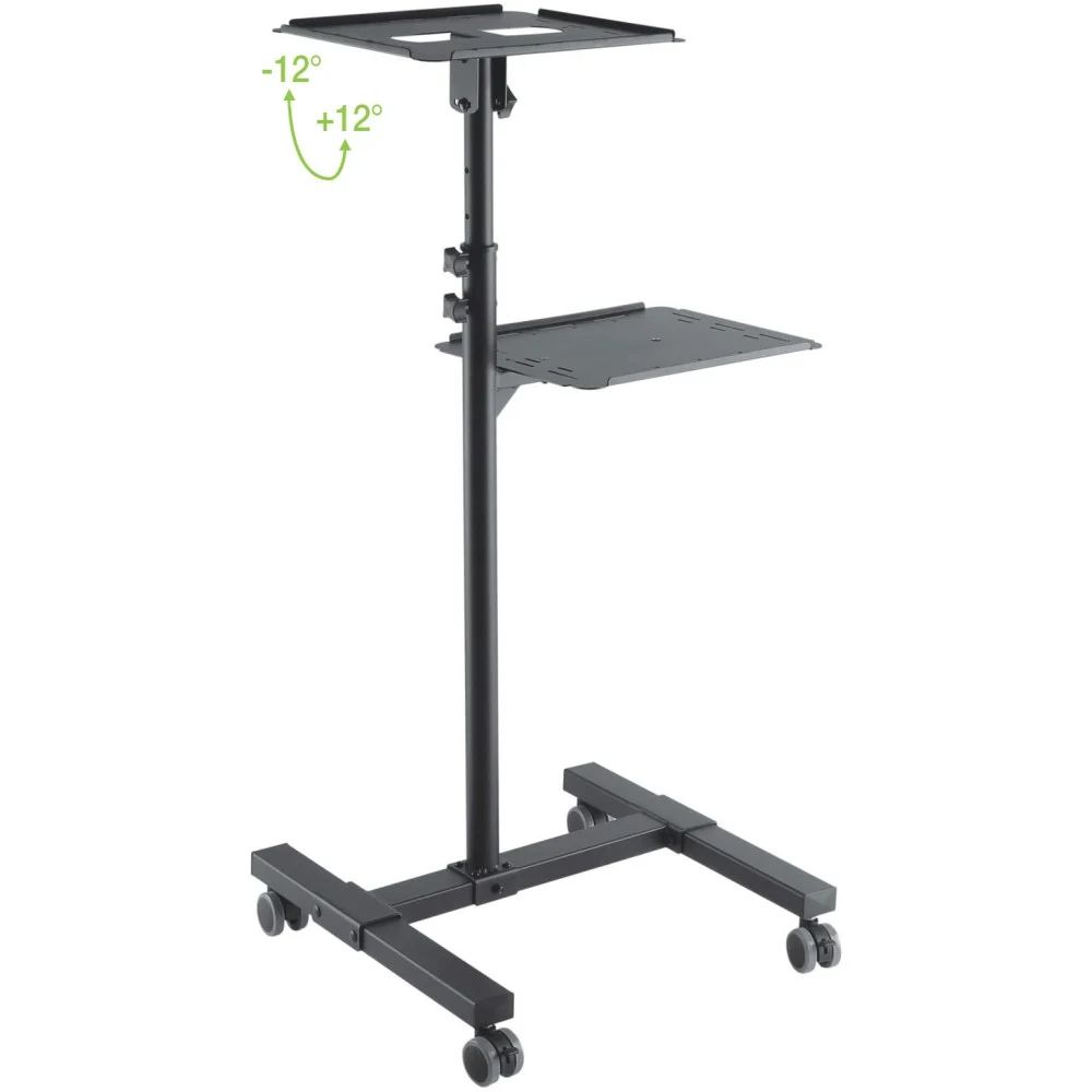 TECHLY  Universal Adjustable Trolley for Notebook Projector with Shelf Black