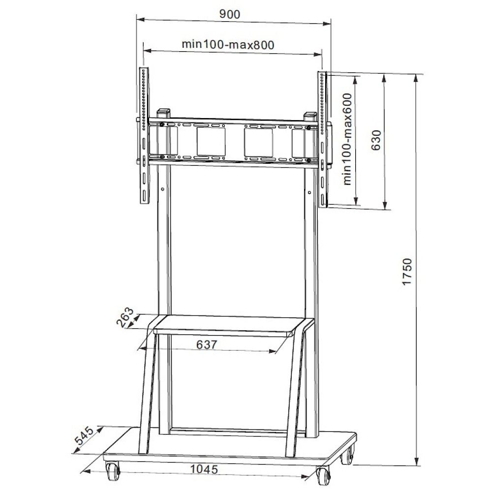 TECHLY  Multifunction Mobile TV Cart for LED/LCD TV 55-100