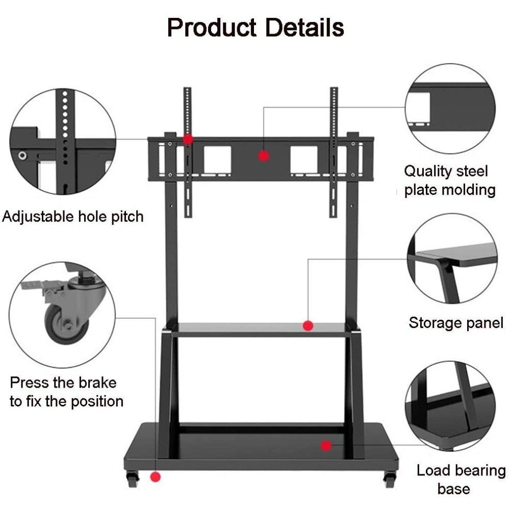 TECHLY  Multifunction Mobile TV Cart for LED/LCD TV 55-100