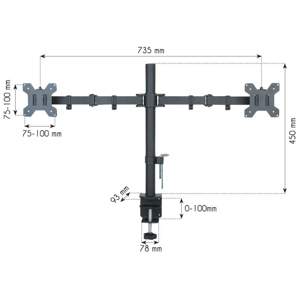 TECHLY  ICA-LCD 382-D Desk Stand for 2 Monitors 13