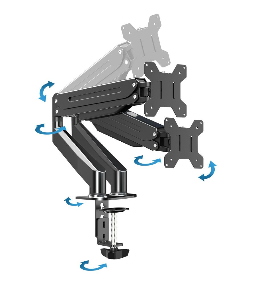 Esperanza ERW020 Mache desk mount for two monitors 17