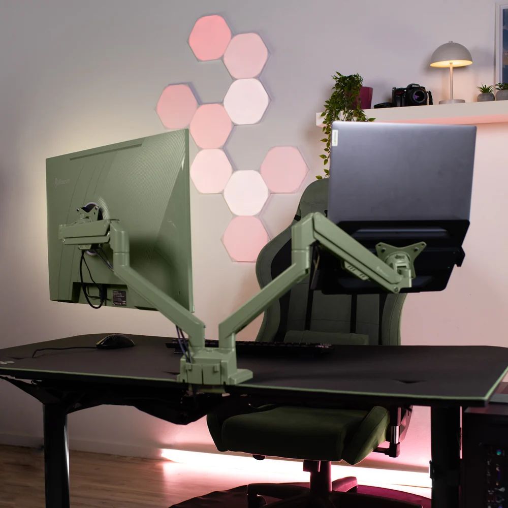 Arozzi Alzare Neo Duo Gas Spring Monitor Arm Forest Green