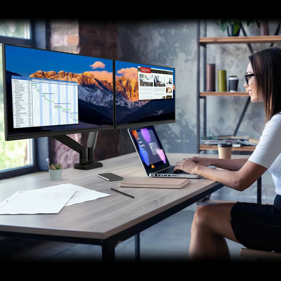 j5create JTSA102 Ergonomic Dual Monitor Mount