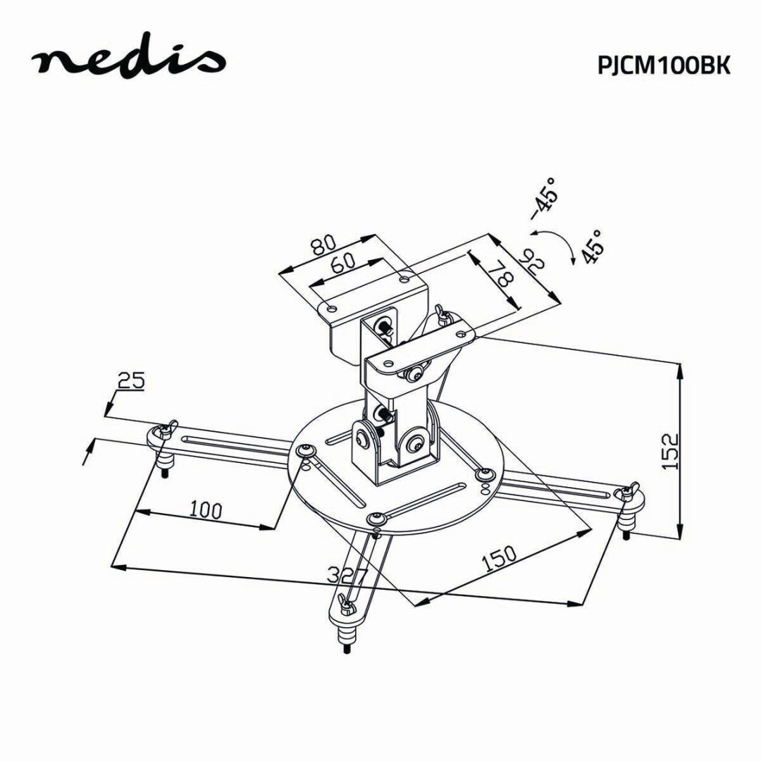 Nedis Projector Mount Full Motion Black