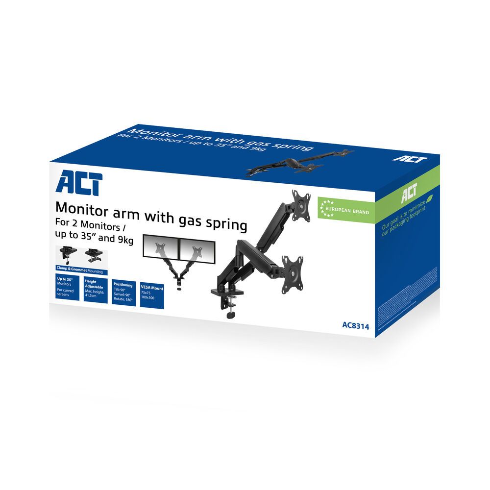ACT AC8314 Gas Spring Dual Monitor Arm 17