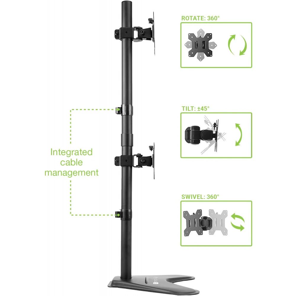 TECHLY  Desk Stand 2 Monitors 17-32
