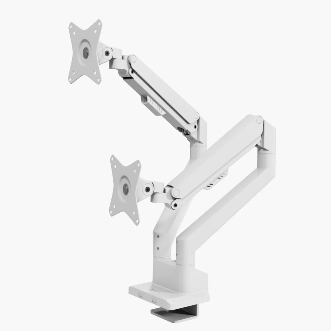 Arozzi Alzare Neo Duo Gas Spring Monitor Arm White