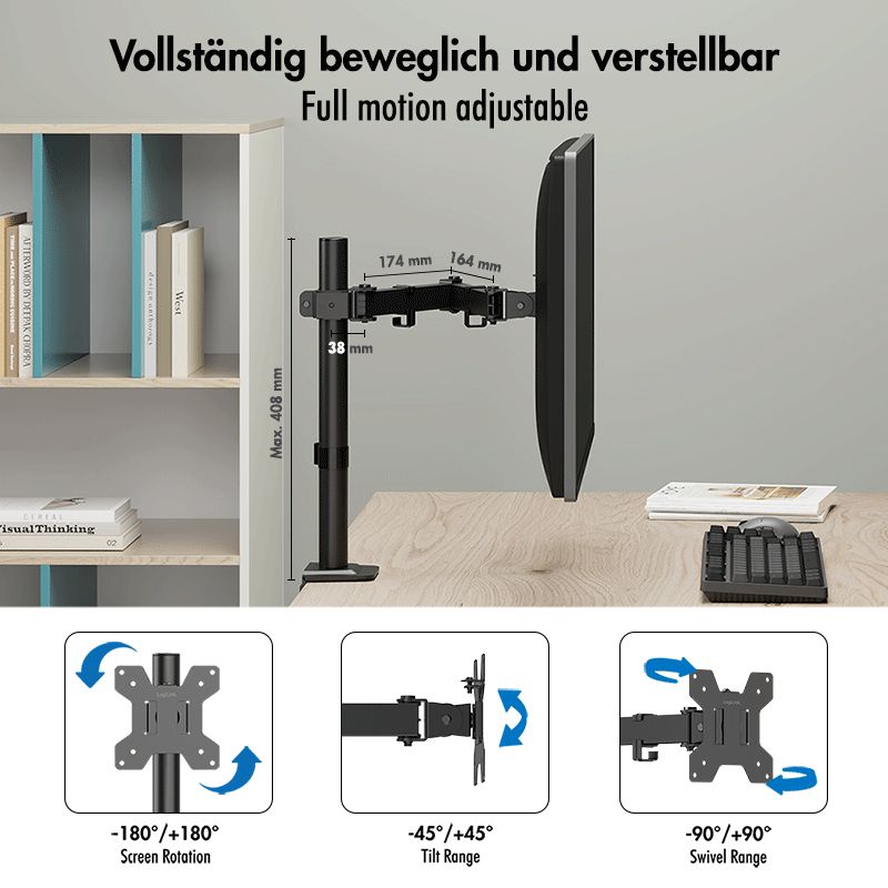 Logilink Arm length Monitor mount 17–32