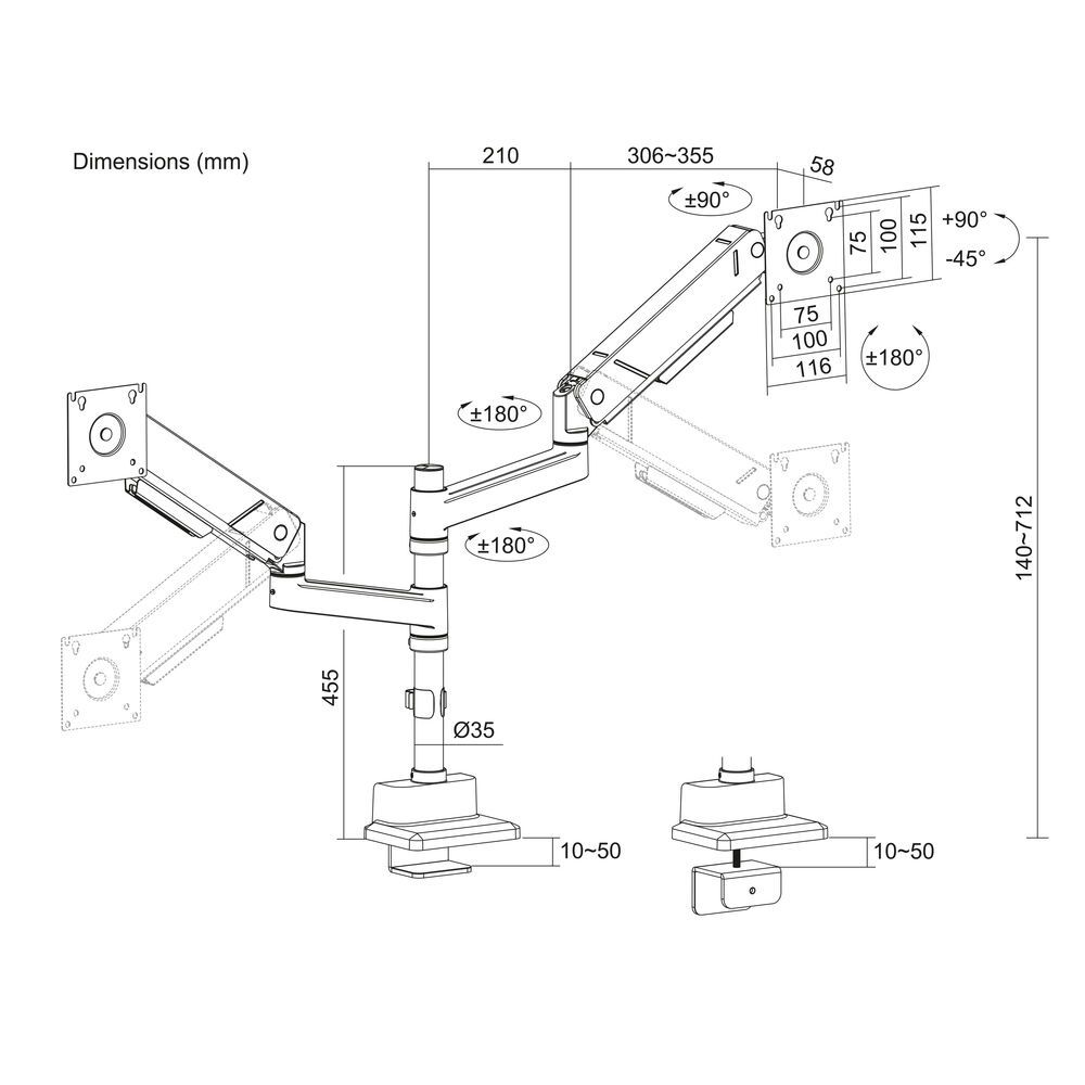 ACT AC8330 Dual Monitor arm 34